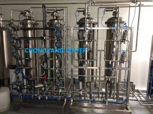 Osmosis inversa embalada + eletrodeionização para água purificada
