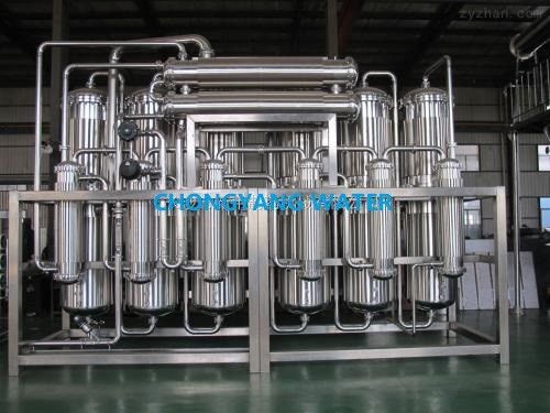 Destilação de efeito múltiplo, destilação por compressão de vapor e sistemas à base de membrana para água para injecção